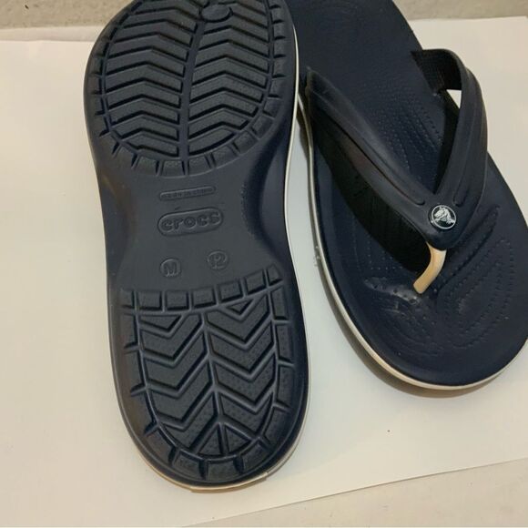 Crocs Crocband Thong Flip Flops Mens 12 Navy Blue Slip On Sandals main image 4
